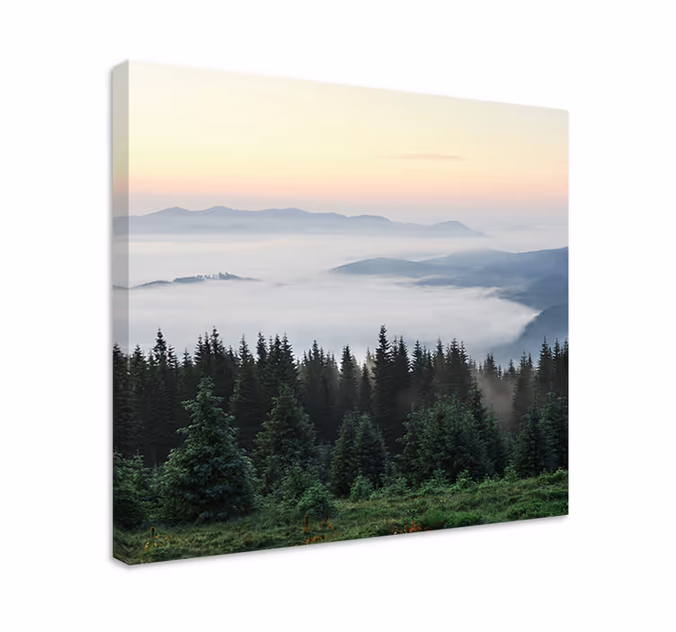 Dipinto di paesaggio vista montagna tranquilla - TenStickers
