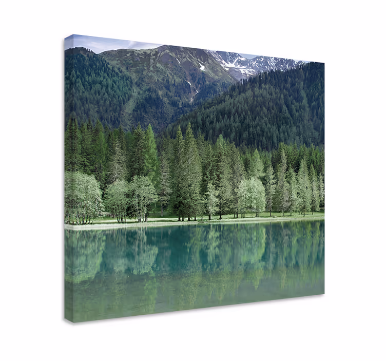 Dipinto di paesaggio riflesso di montagna serene - TenStickers