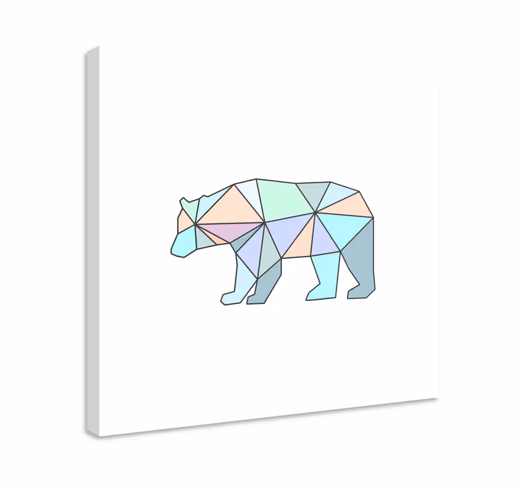 Cornice quadro con animali e insetti orso geometrico - TenStickers