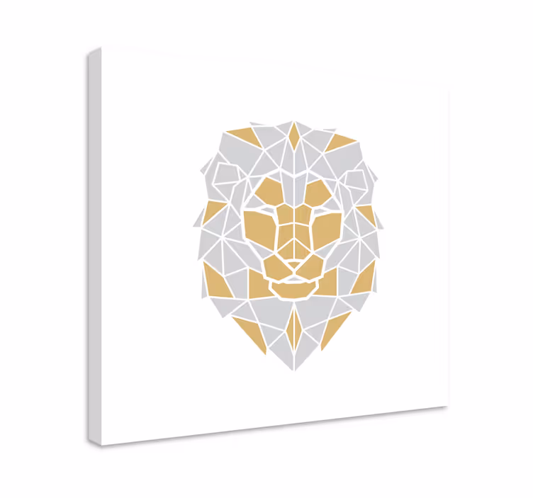 Dipinto con cavallo testa di leone geometrica - TenStickers