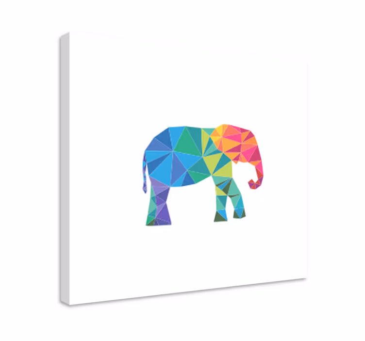 Dipinto con elefanti elefante poligonale colorato - TenStickers