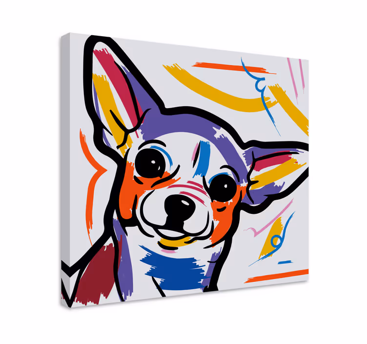 Dipinto cane opera d'arte canina colorata - TenStickers