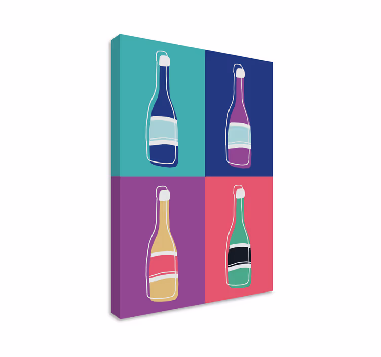 Dipinto astratto bottiglie pop art - TenStickers