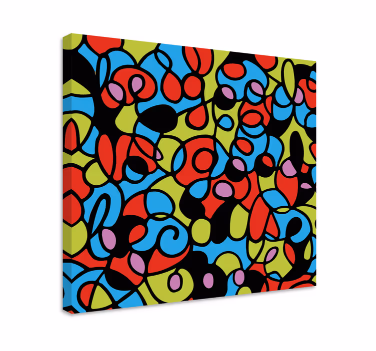 Dipinto astratto forme colorate swirl - TenStickers