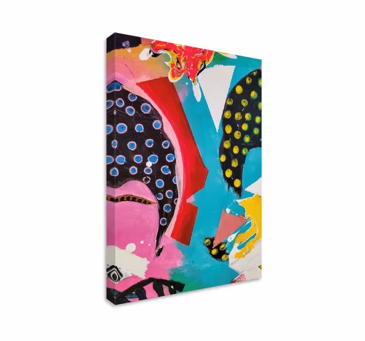 Dipinto astratto forme colorate vibranti - TenStickers