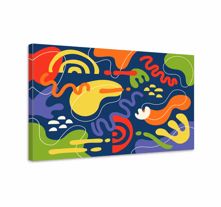 Dipinto astratto forme organiche vivaci - TenStickers