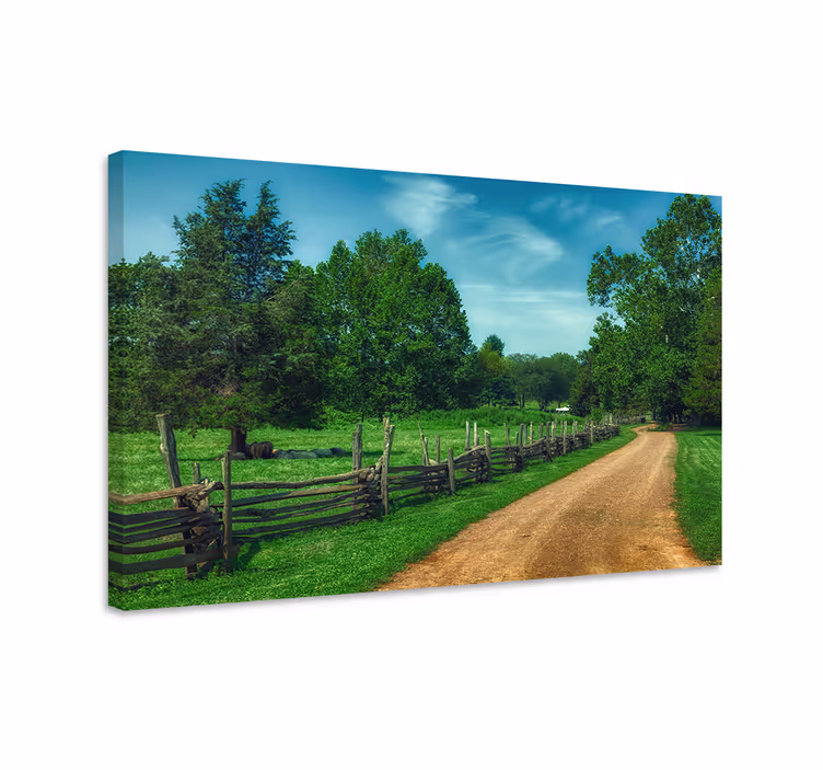 Dipinto di paesaggio sentiero di campagna sereno - TenStickers