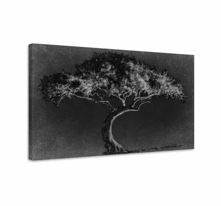 Dipinto alberi silhouette di albero solitario - TenStickers