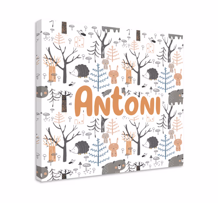 Quadri cameretta neonato foresta di animali carini - TenStickers