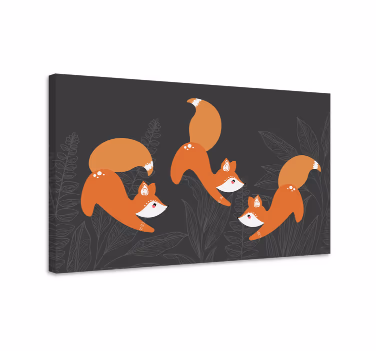 Cornice quadro con animali e insetti volpe che gioca - TenStickers