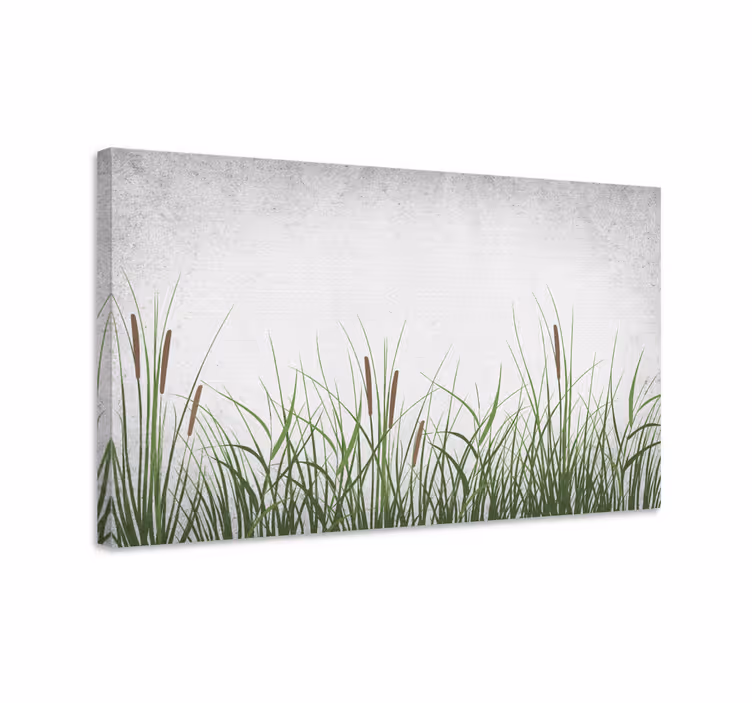 Dipinto con fiori e piante texture di erba naturale - TenStickers