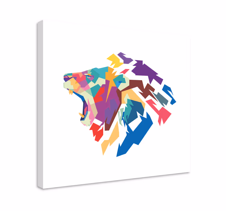 Cornice quadro con animali e insetti testa di leone colorata - TenStickers