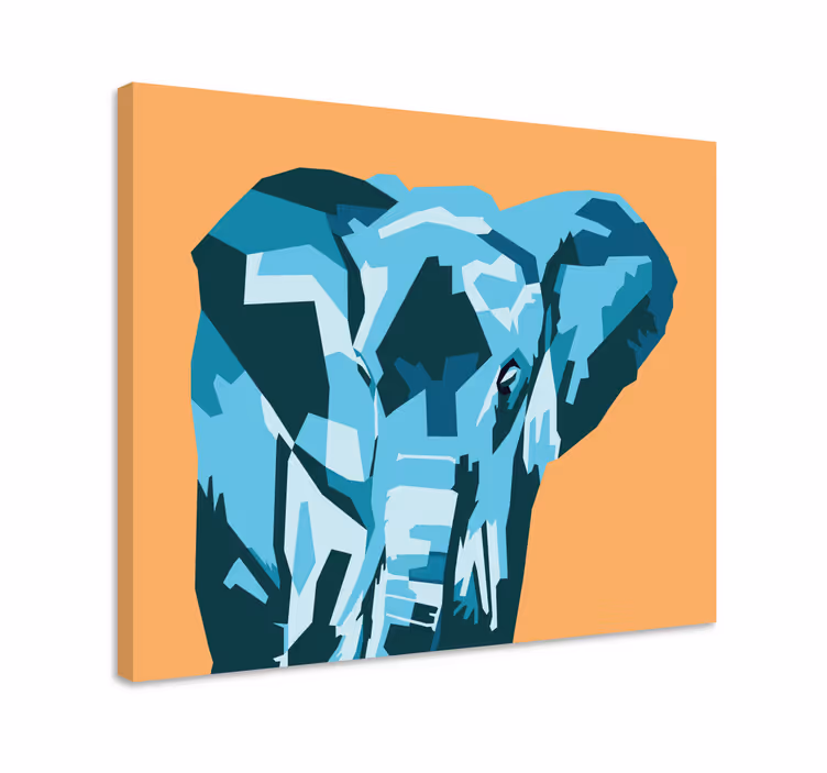 Dipinto con elefanti ritratto stilizzato di elefante - TenStickers