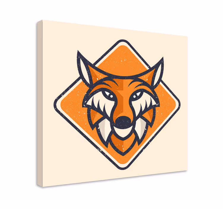 Dipinto animali icona volpe stilizzata - TenStickers