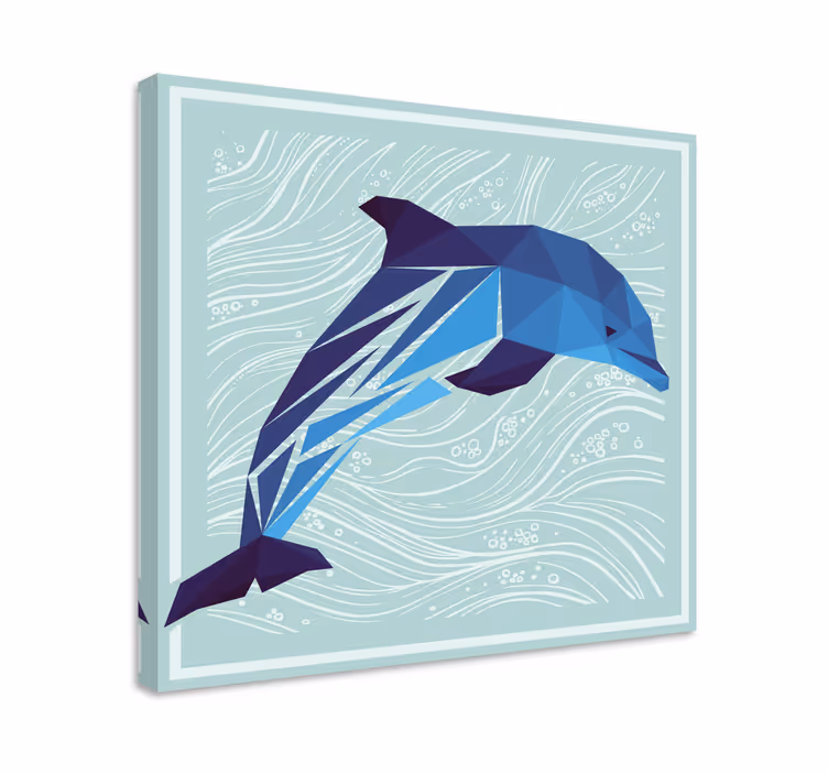 Dipinto moderno schizzo di delfino stilizzato - TenStickers