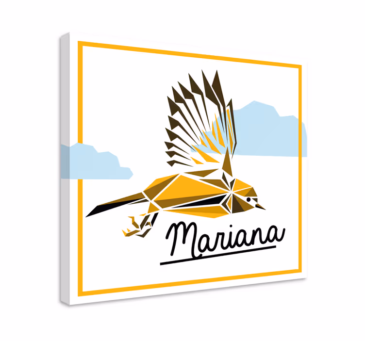 Dipinto con uccelli uccello giallo in volo - TenStickers