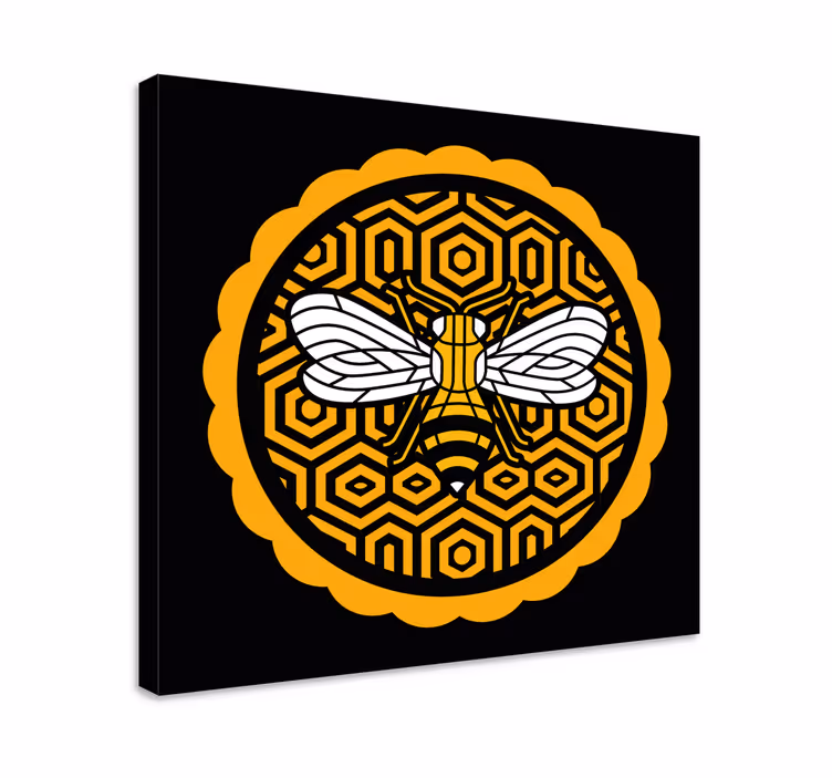Cornice quadro con animali e insetti ape con esagoni - TenStickers