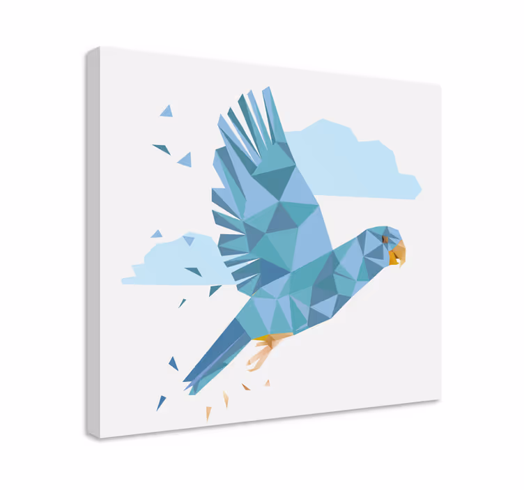 Dipinto con uccelli uccello blu in volo - TenStickers