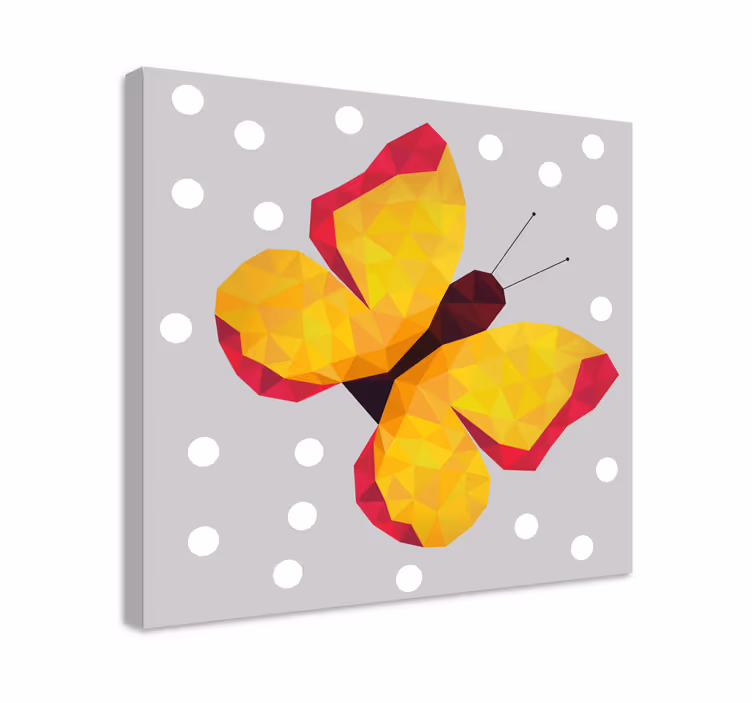 Dipinto con farfalle ali geometriche gialle - TenStickers