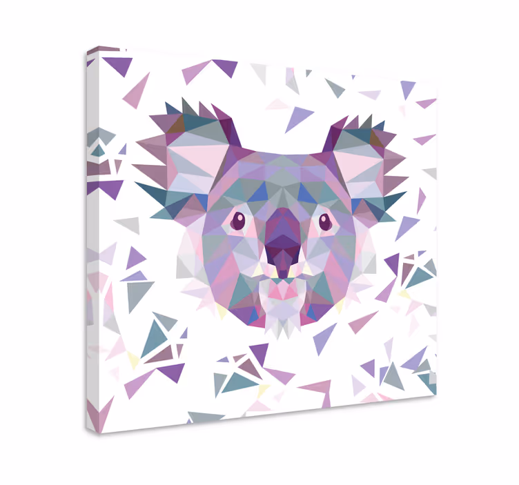 Dipinto con cavallo faccia di koala geometrica - TenStickers