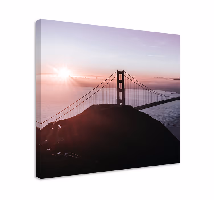 Dipinto città e paesi ponte di golden gate - TenStickers