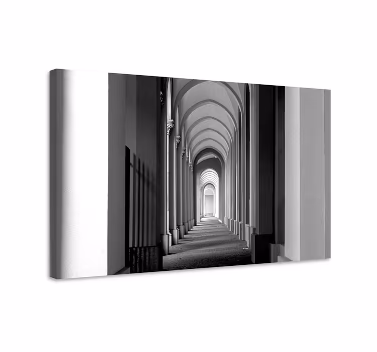 Dipinto 3D prospettiva corridoio ad arco - TenStickers