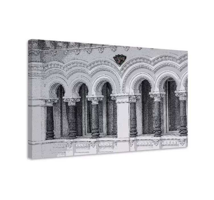 Dipinto città e paesi design architettonico ad arco - TenStickers