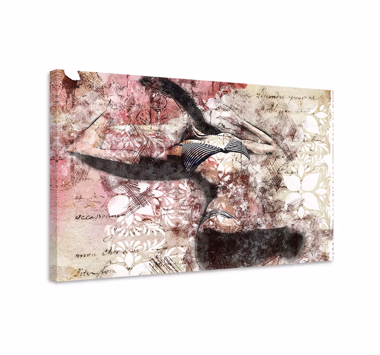 Quadri con persona e personaggi design silhouette danzatrice - TenStickers