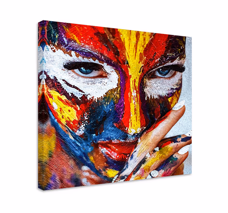 Quadri con persona e personaggi arte del volto colorata - TenStickers