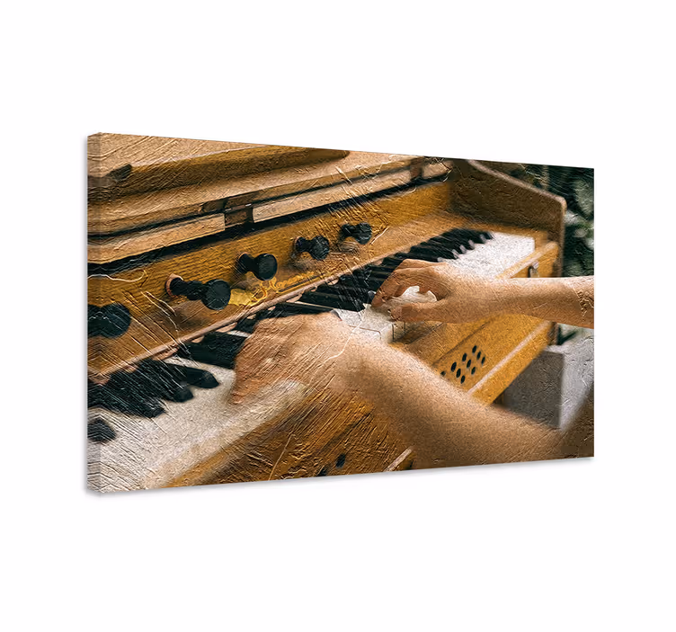 Dipinto musicale mani sui tasti - TenStickers