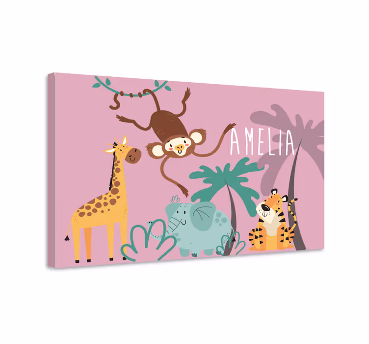 Cornice quadro con animali e insetti amici della giungla - TenStickers