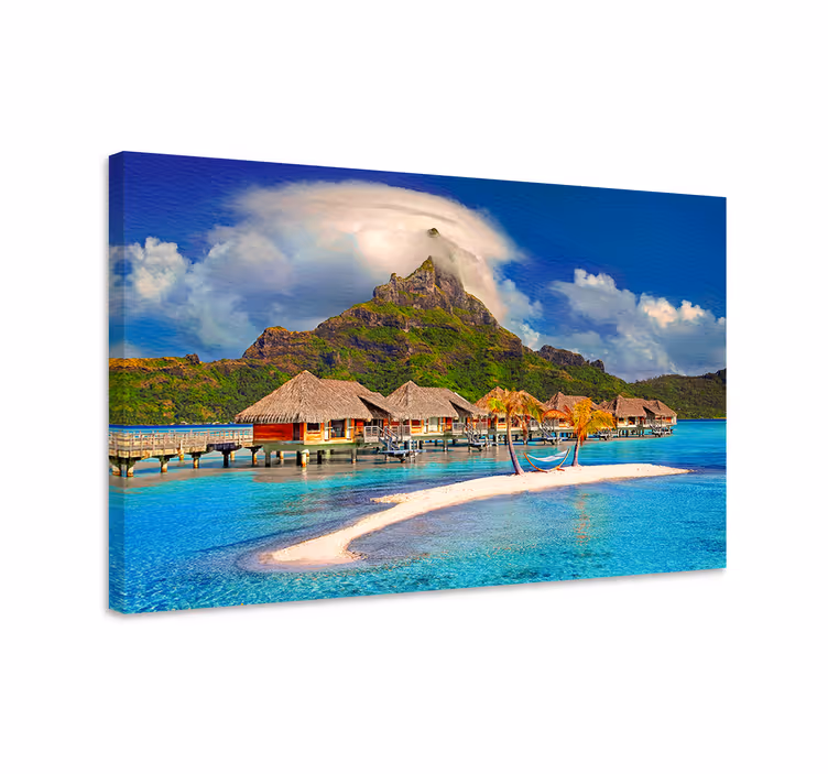 Dipinto di paesaggio paradiso dell'isola tropicale - TenStickers