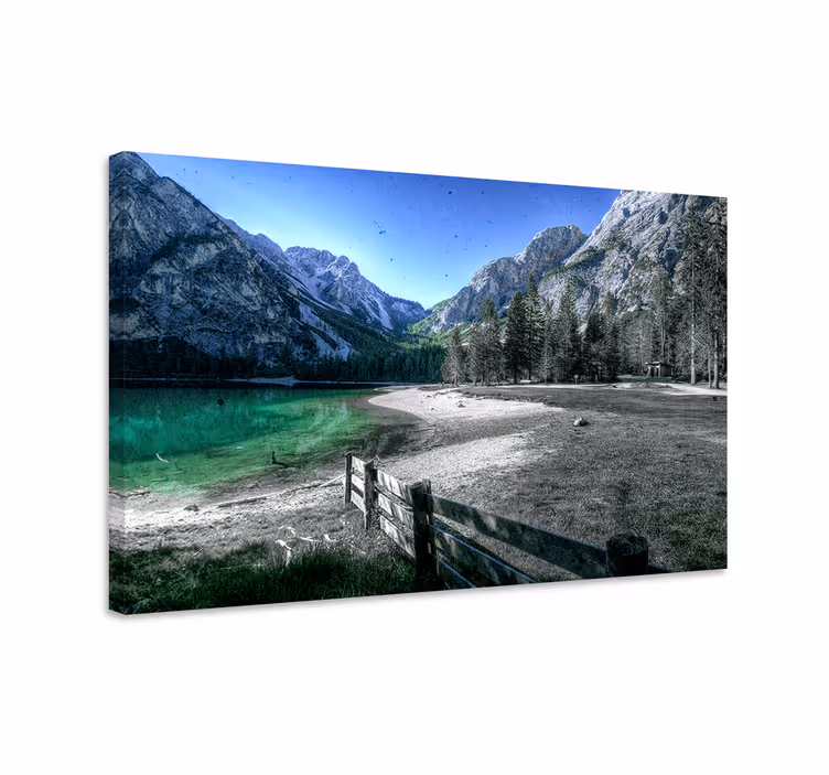 Dipinto di paesaggio serenità del lago montano - TenStickers
