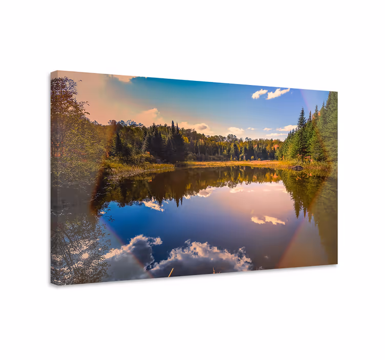 Dipinto di paesaggio riflesso d'acqua sereno - TenStickers