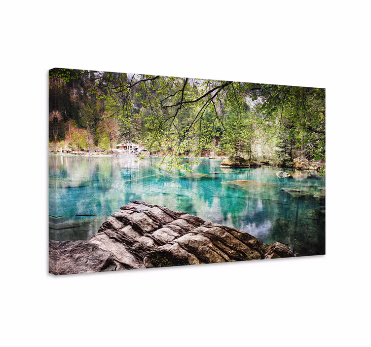 Dipinto di paesaggio specchio di lago sereno - TenStickers