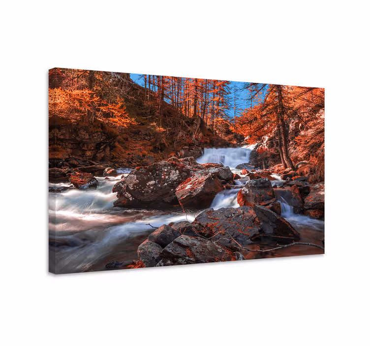 Dipinto di paesaggio scena di torrente montano - TenStickers