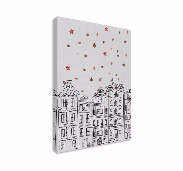 Dipinto città e paesi affascinante scena stellata - TenStickers