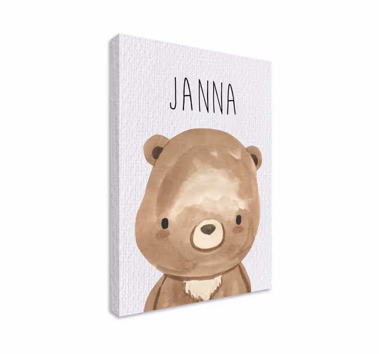 Quadro per cameretta bambini orsetto con nome - TenStickers