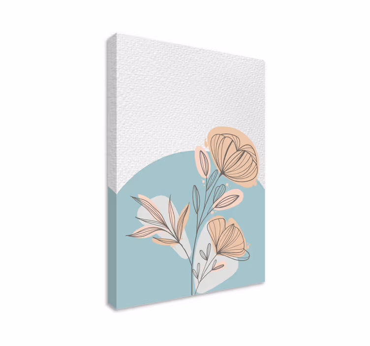 Dipinto con fiori e piante disposizione elegante stilizzata - TenStickers
