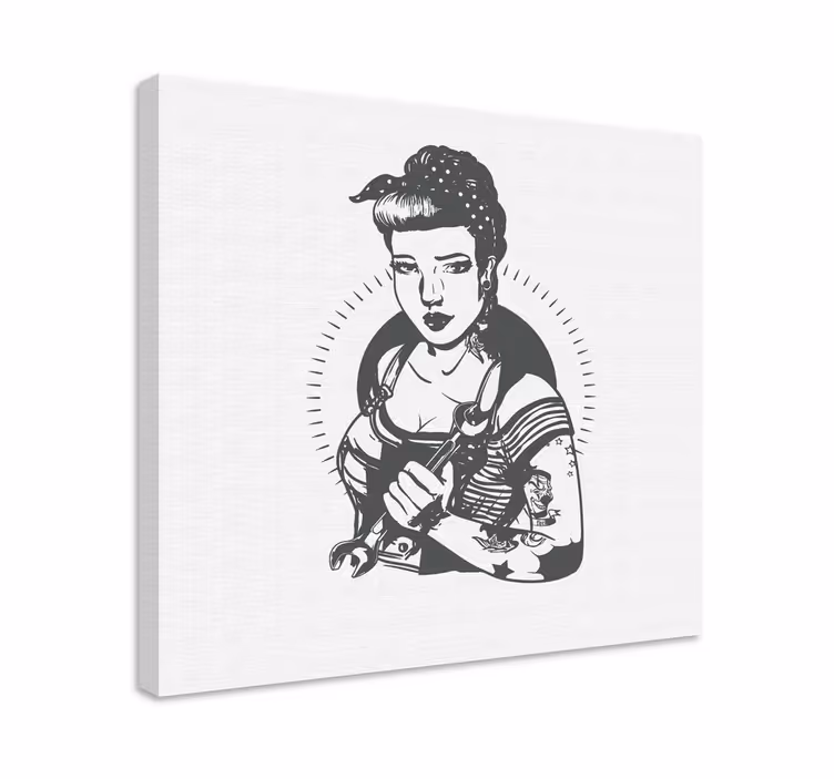 Quadro con una donna in stile vintage - TenStickers