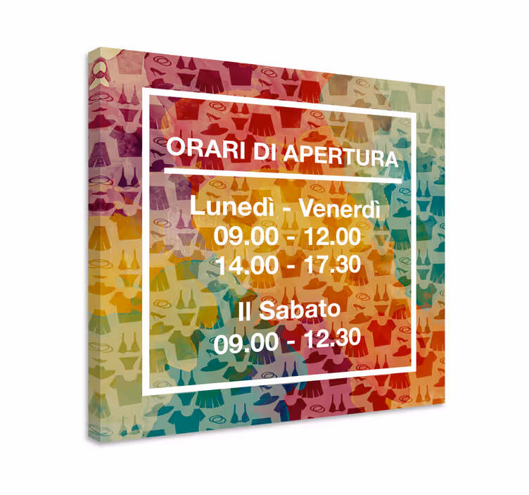 Dipinto con nome personalizzato orari di apertura - TenStickers