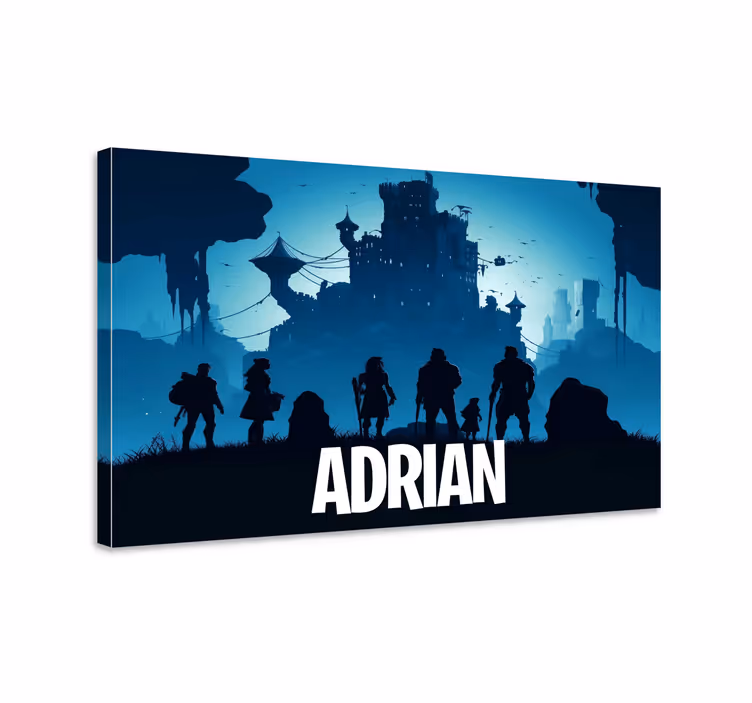 Quadro videogioco castello epico blu - TenStickers