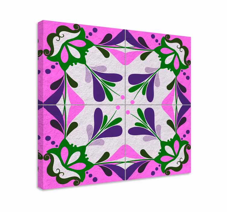Dipinto vintage piastrella idraulica rosa - TenStickers