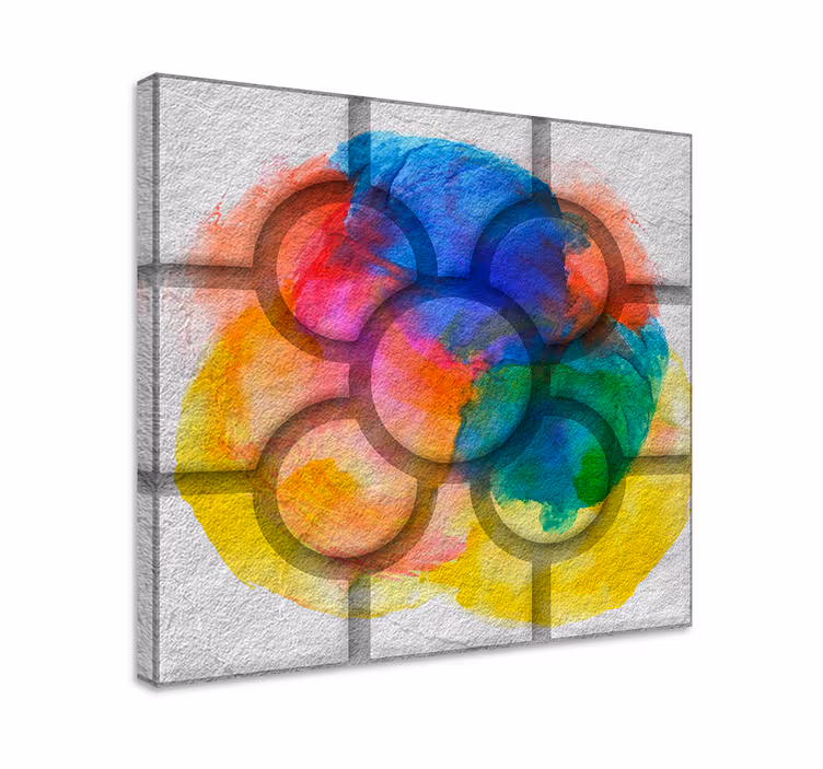 Dipinto vintage piastrelle colorate delle strade di bilbao - TenStickers