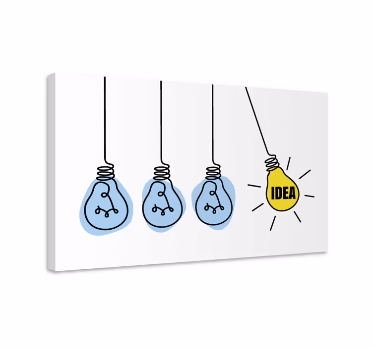 Dipinto motivazionale idea di parola con lampadine - TenStickers