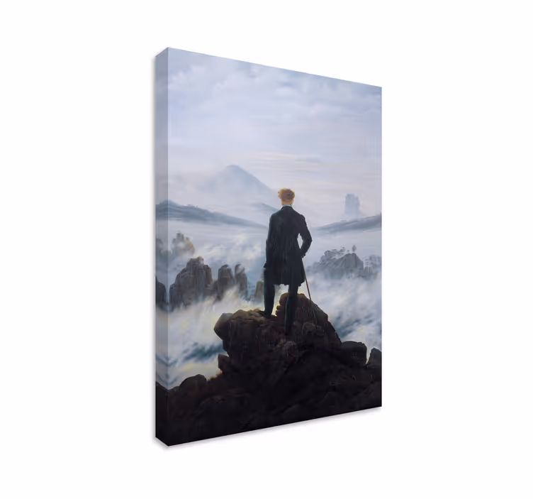Arte dipinto viandante sopra il Mare di Nebbia - TenStickers