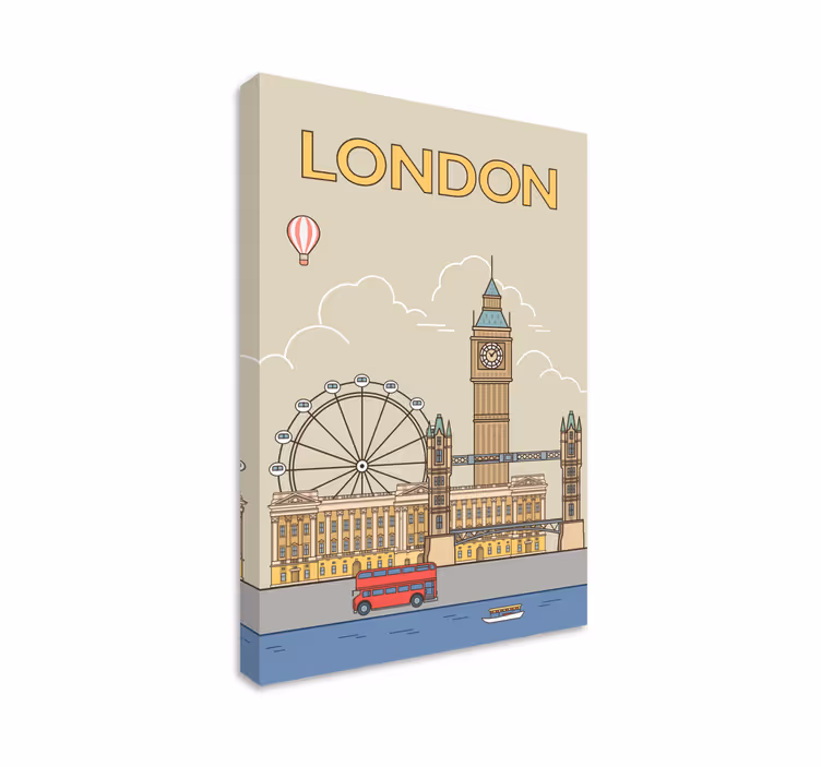 Dipinto città e paesi londra - TenStickers
