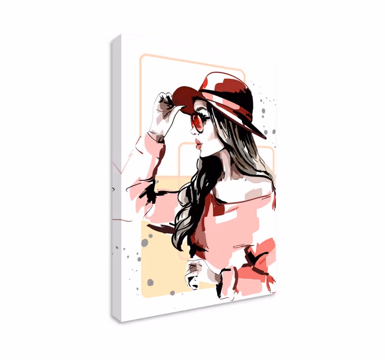 Dipinto moderno illustrazione del modello di donna moderna - TenStickers