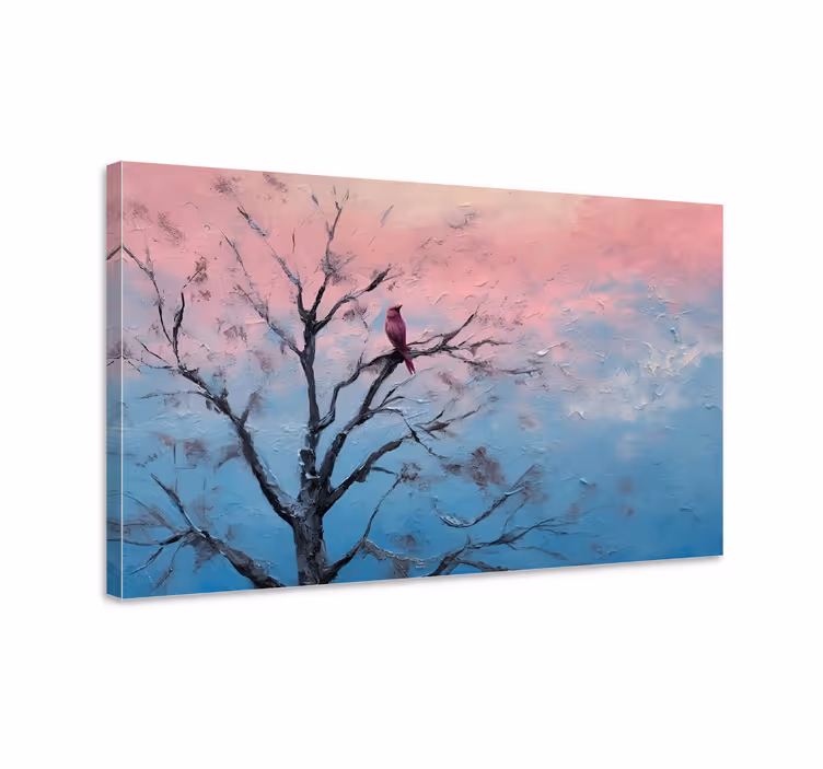 Arte dipinto un uccello su un albero - TenStickers