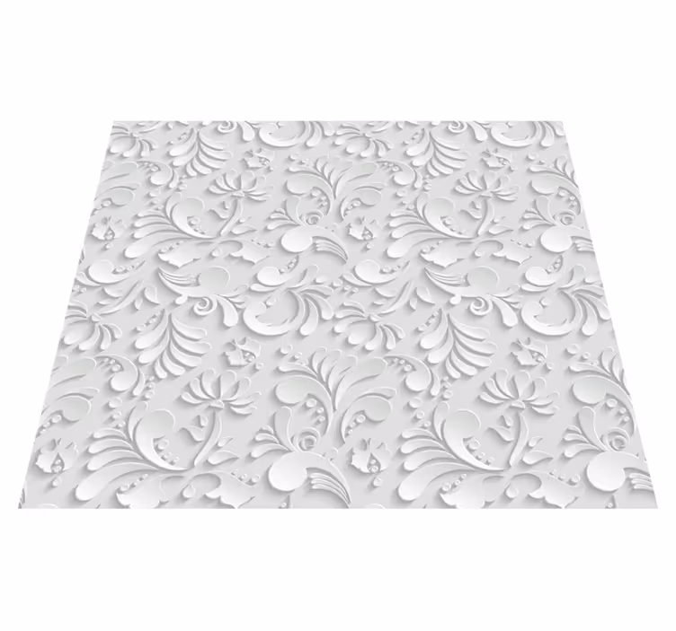 Tappeto vinile bianco motivo floreale 3d - TenStickers